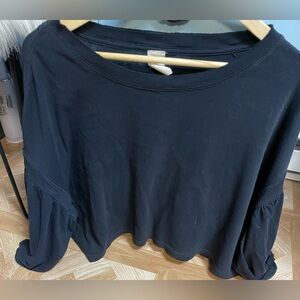 Free People - We the Free Black Women's Short Bubble Sleeve Shirt Size XS